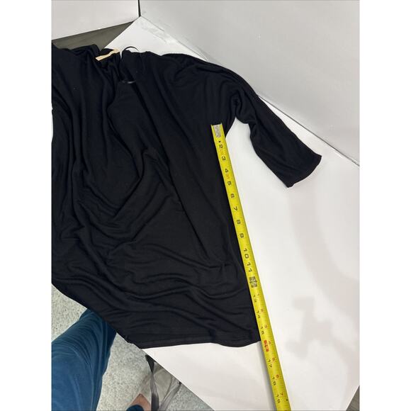 CABLE & GAUGE BLACK 3/4 LENGTH SLEEVE BAND WAISTED TOP SIZE MEDIUM - Picture 11 of 12